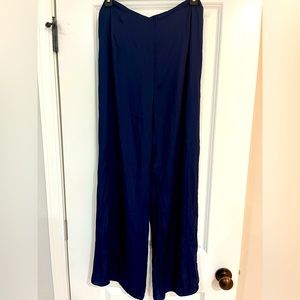 HOTTUNA NWT, Handmade Boho, Retro Silk Pants in Navy, Size Small.